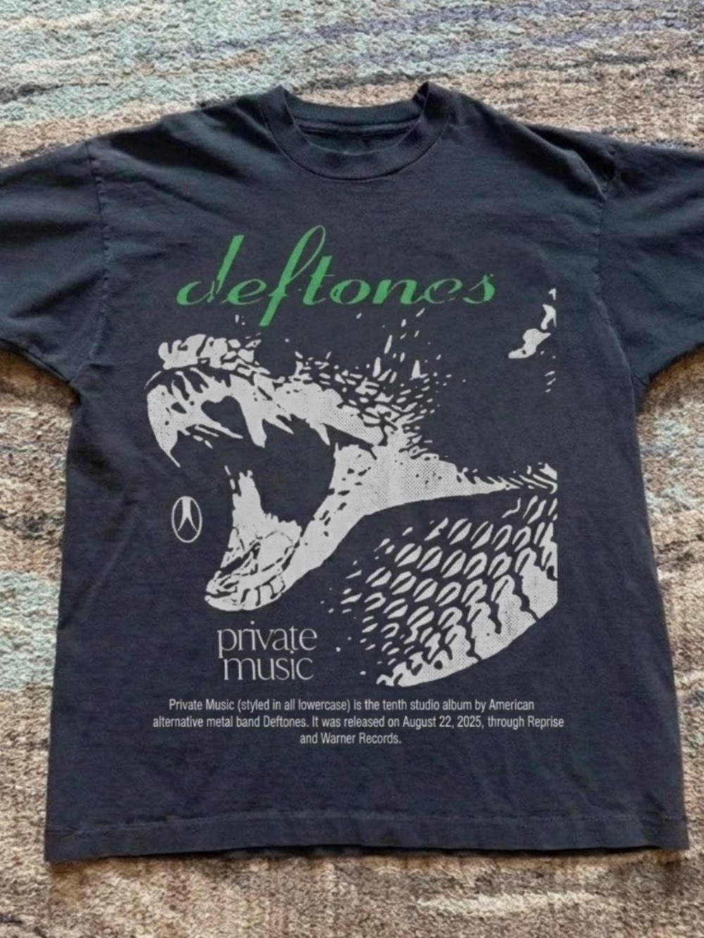 Black 'Private Music' Graphic Tee - Black